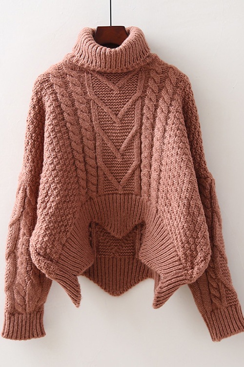 autumn Autumn solid color hot sale turtleneck long sleeve knitting pullover Sweater