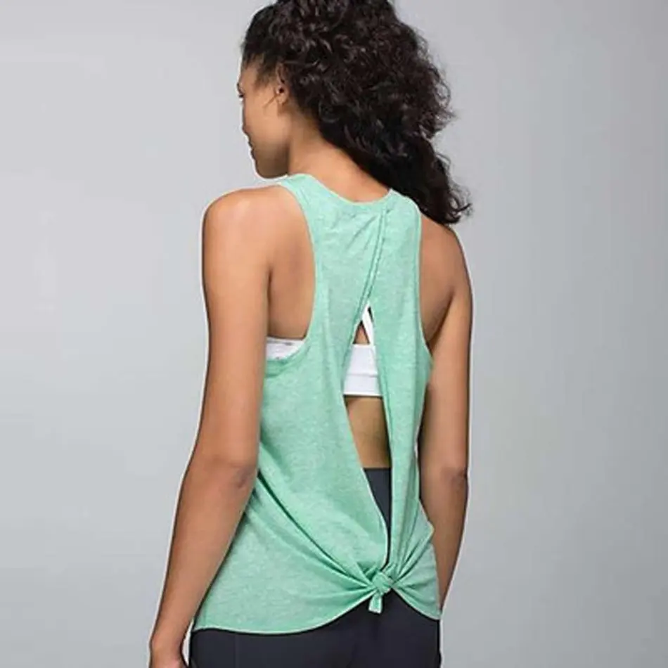 Women Backless Yoga Tank Top Shirts Sleeveless Off Shoulder