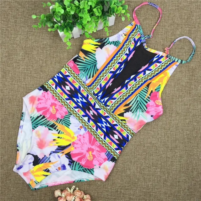 Sexy Mesh One Piece Swimsuit High Cut Swimwear Women Floral Bathing Suit Patchwork Bikini Gray - Shop at LoveMi