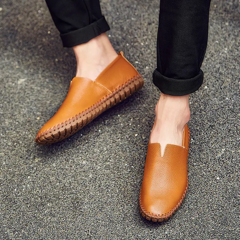 England leather shoes Europe and America driving shoes lazy shoes men's large size men's leather shoes