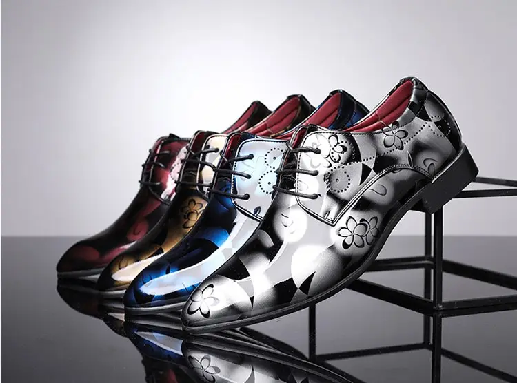 Trends Pointed Men's Leather Shoes Barber Large Size Fashion