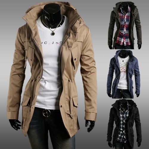 Men's Slim Jacket High Collar Foreign Trade Solid Color Casual Jacket