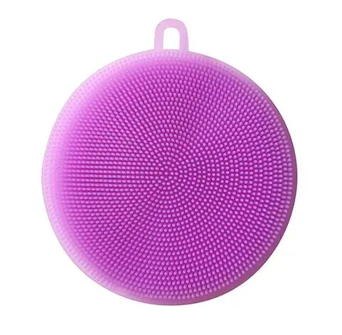 New Better Sponge Silicone Dishwashing Magic Silica Gel Dishwasher Kitchen Cleaning Fruit Vegetable Cutlery Kitchenware Brushes - Purple