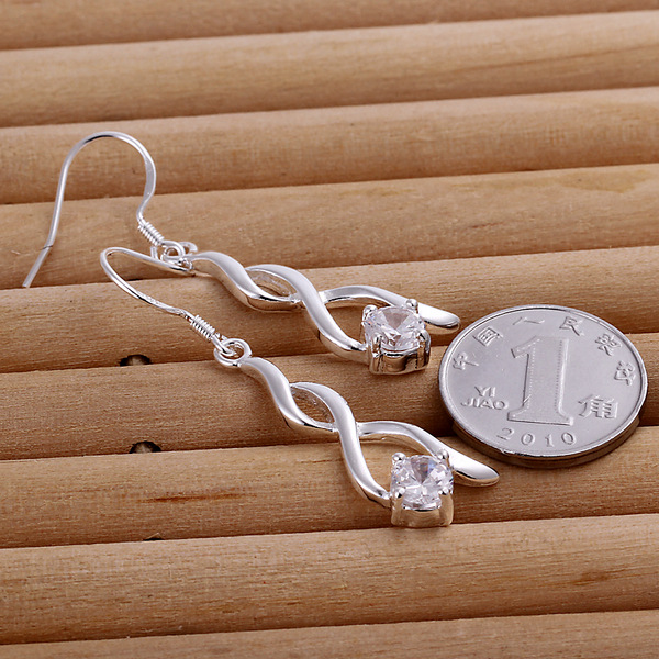 Crystal Spiral Drop Earrings