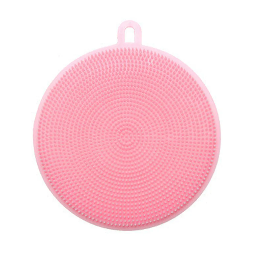 New Better Sponge Silicone Dishwashing Magic Silica Gel Dishwasher Kitchen Cleaning Fruit Vegetable Cutlery Kitchenware Brushes - Pink