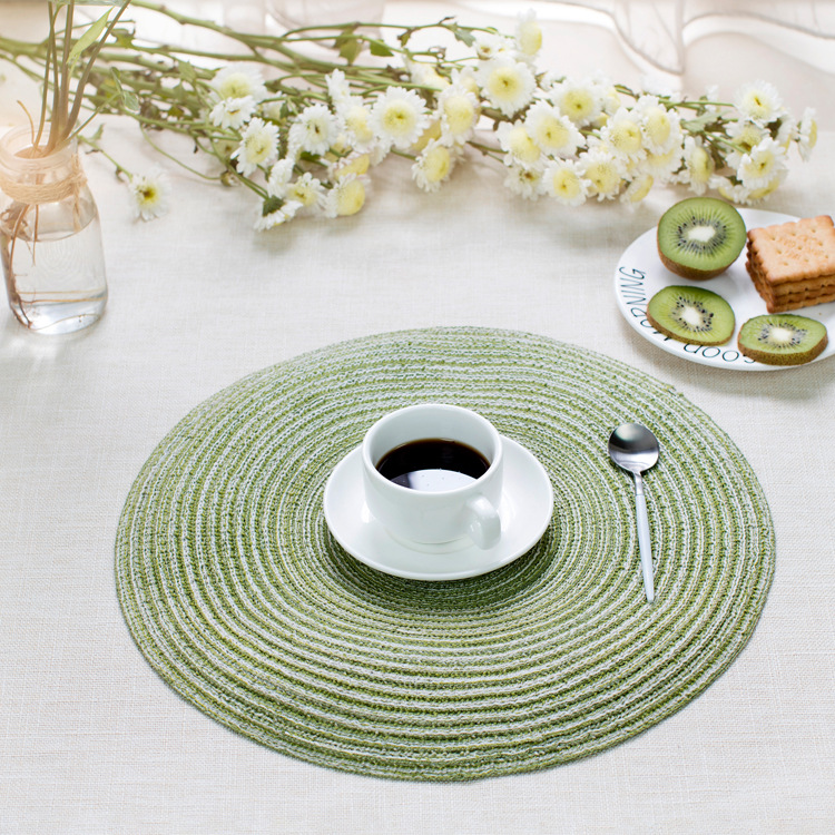 Round cotton yarn placemat western food mat