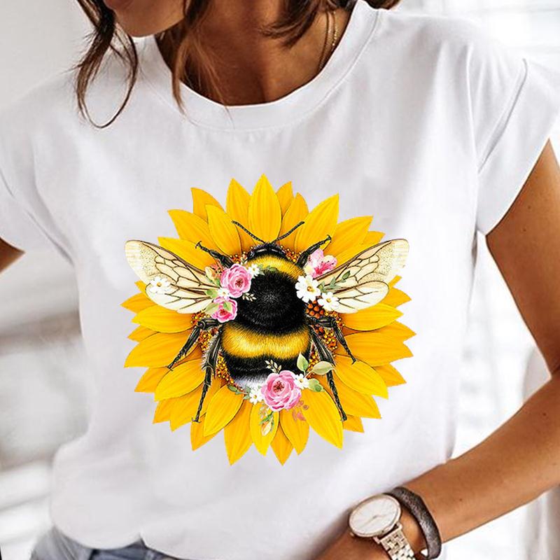 Title 18, Cartoon Dragonfly Sunflower Girl Fashion Top