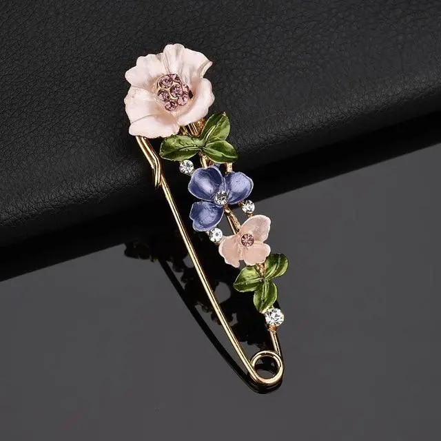 Vintage Elegant Colorful Rhinestone Flower Brooch - Shop at LoveMi