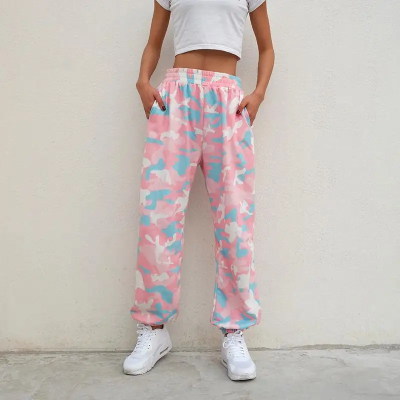NCLAGEN New Women Camouflage Print Trousers Loose Harem Camo