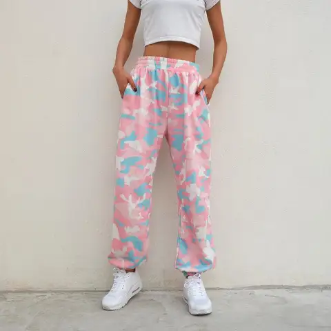 NCLAGEN New Women Camouflage Print Trousers Loose Harem Camo
