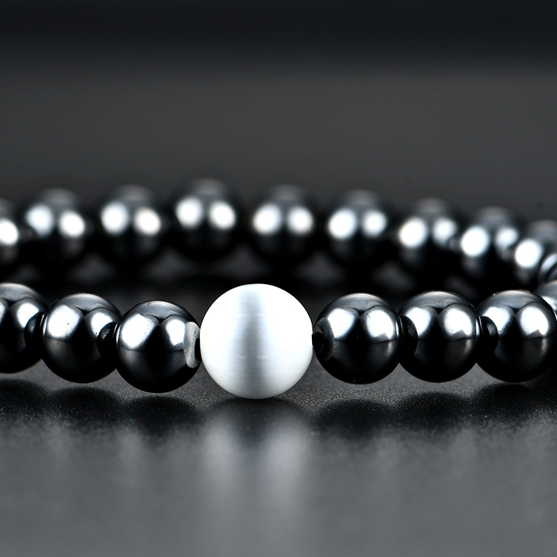 Magnetic Black Magnet Inlaid Pearl Bracelet