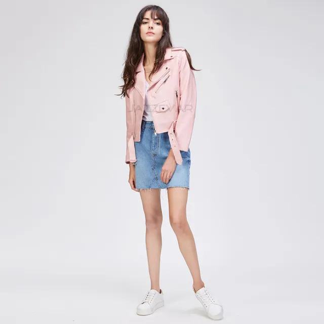 PU Leather Jacket Pink - Shop at LoveMi