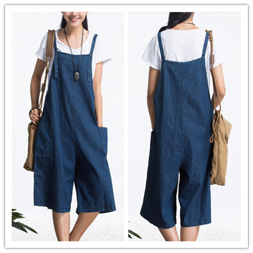 Loose casual fashion, comfortable, versatile straps, wide-leg jeans