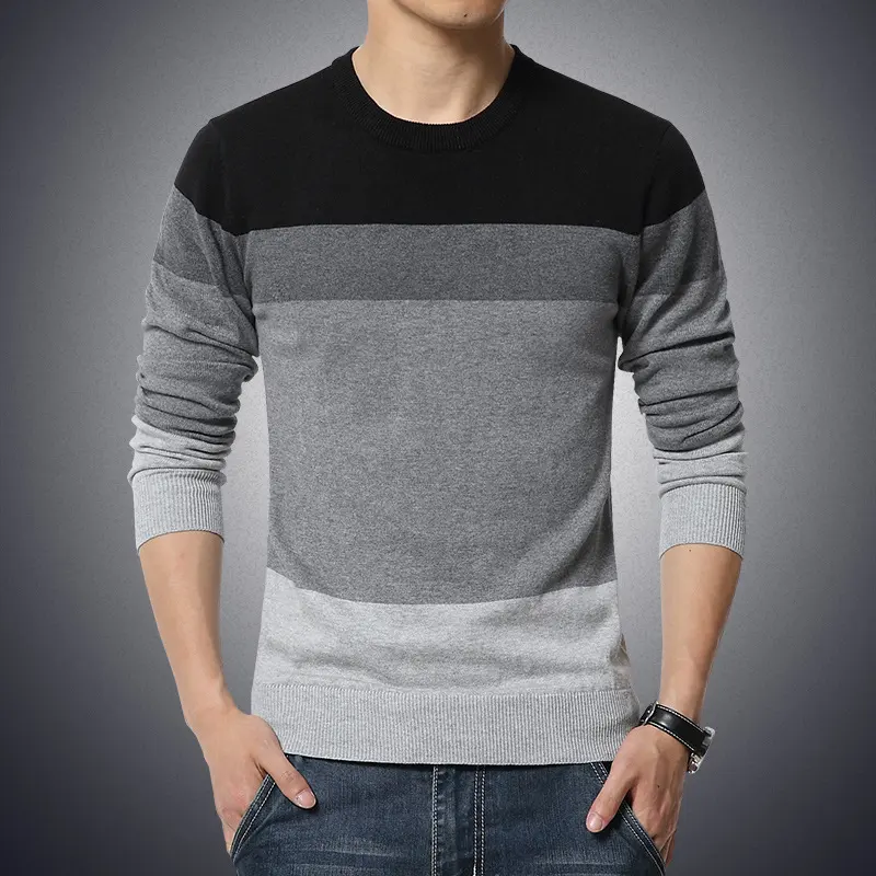 Winter Men's Round Neck Thicken Sweater Tide Student Simple