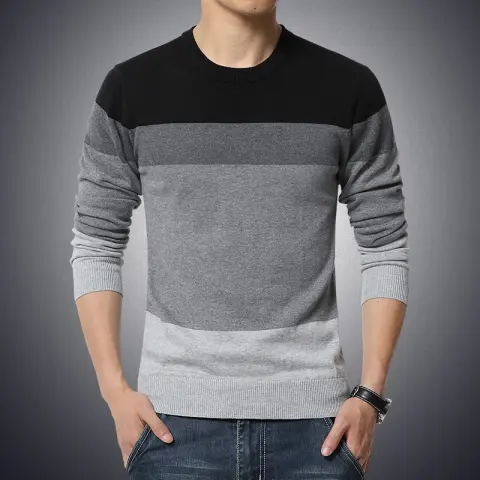 Winter Men's Round Neck Thicken Sweater Tide Student Simple