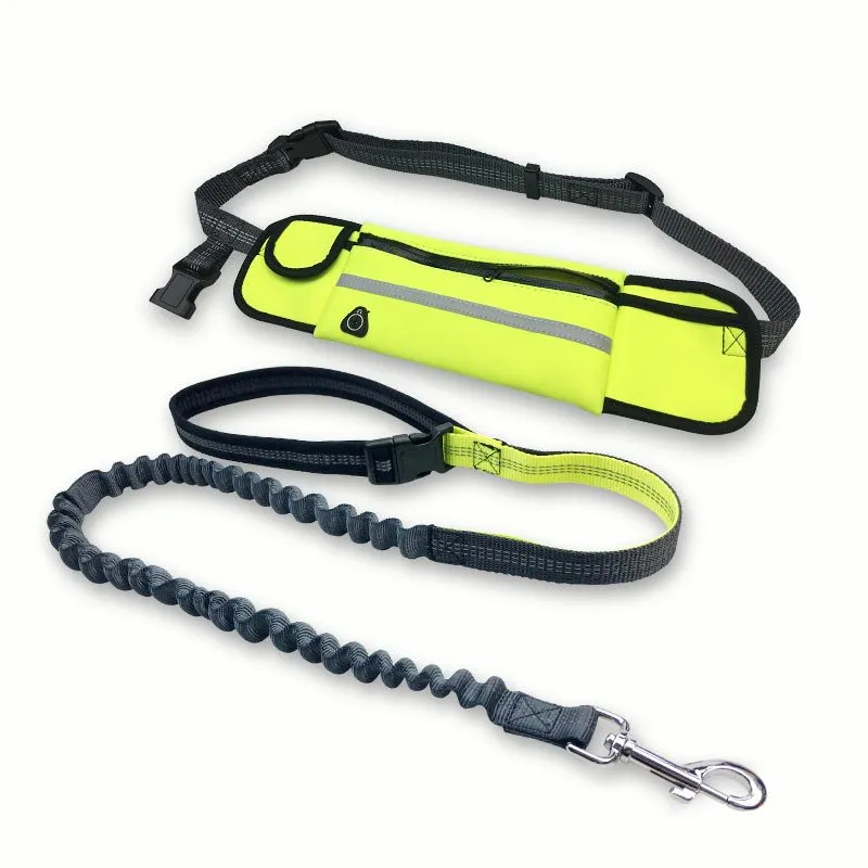 Hands-Free Dog Running Leash with Waist Pocket Adjustable Belt Shock Absorbing Bungee – image 4