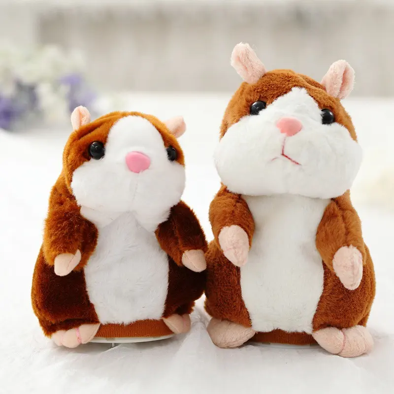 16cm Christmas Talking Hamster Plush Toy Interactive Sound Record