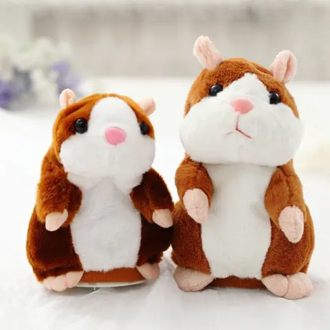 16cm Christmas Talking Hamster Plush Toy Interactive Sound Record