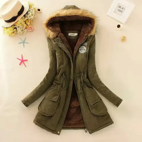 Thick Winter Jacket Women Large Size Long Section Hooded