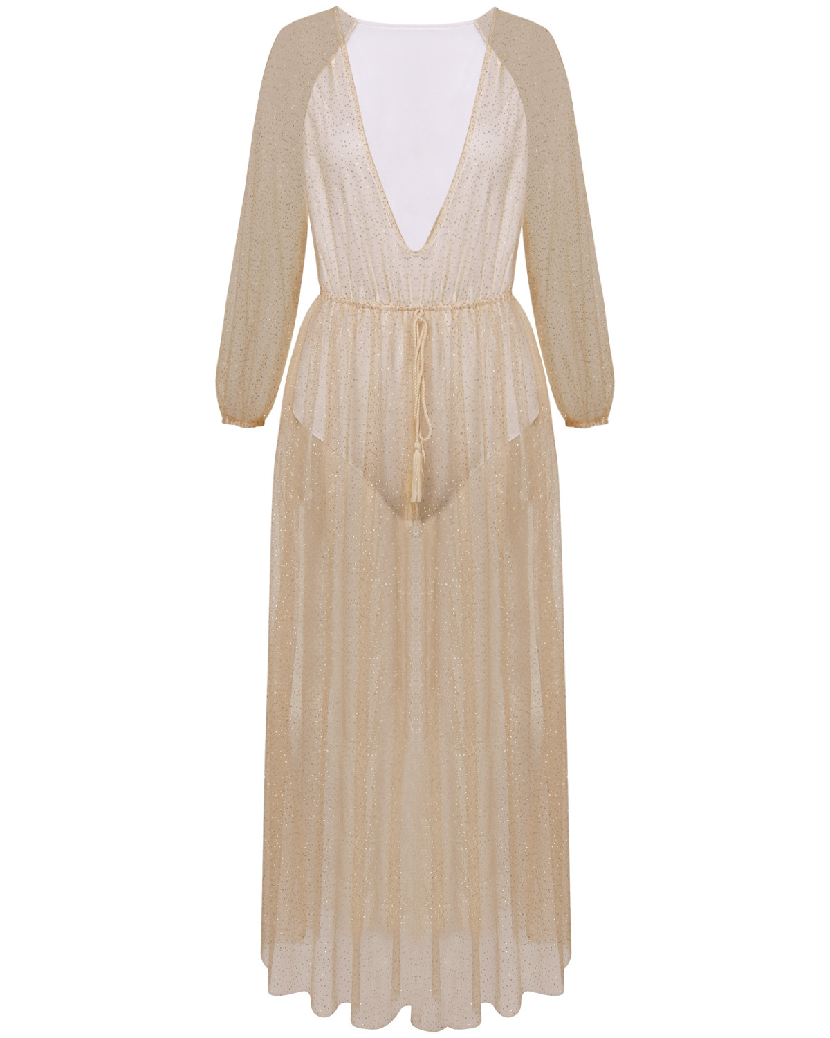 European and American style foreign trade hot drilling long-sleeved bikini outer cover shirt beach resort sun protection clothing