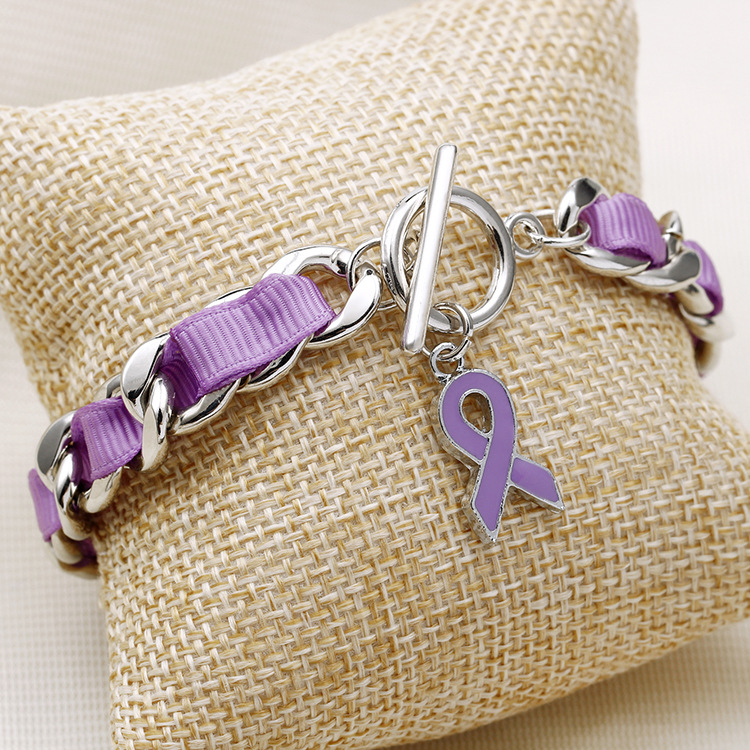 Purple Ribbon Bracelet Public Welfare Hand Braided Bracelet