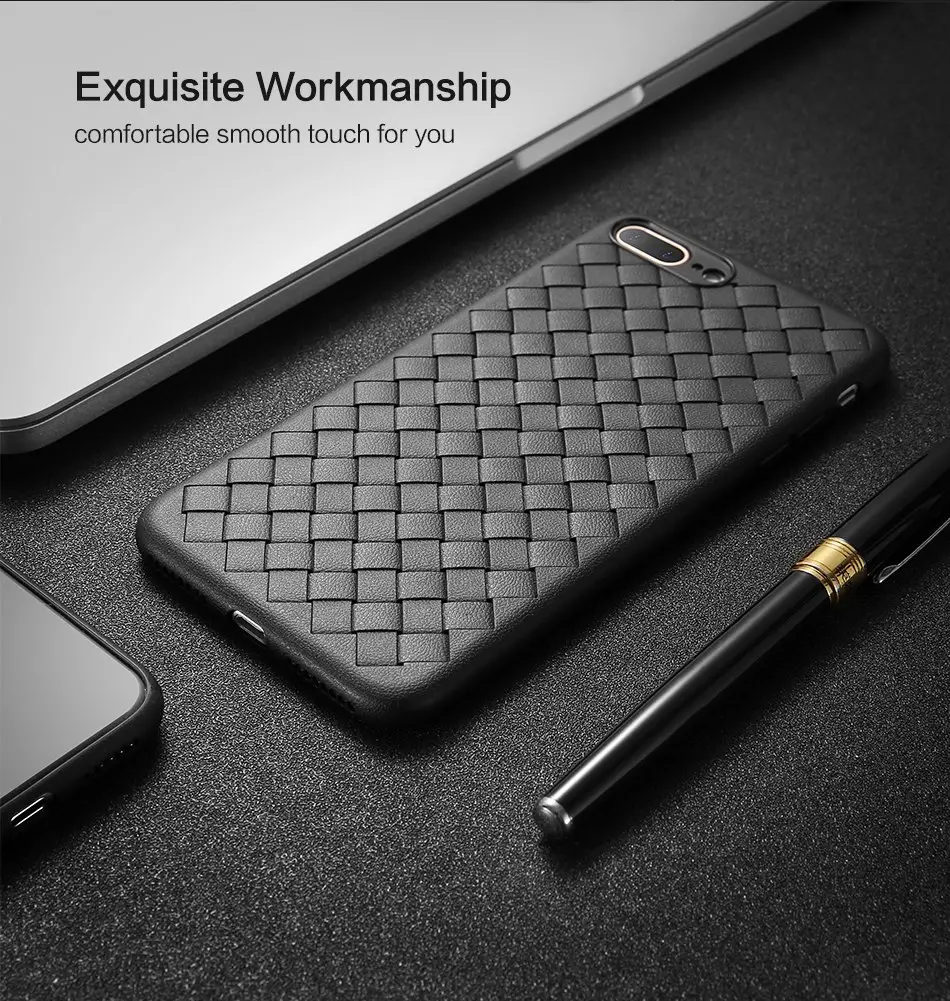 Luxury Grid Weaving Case