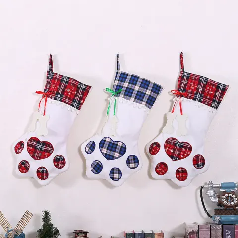 Dog Paw Christmas Stocking