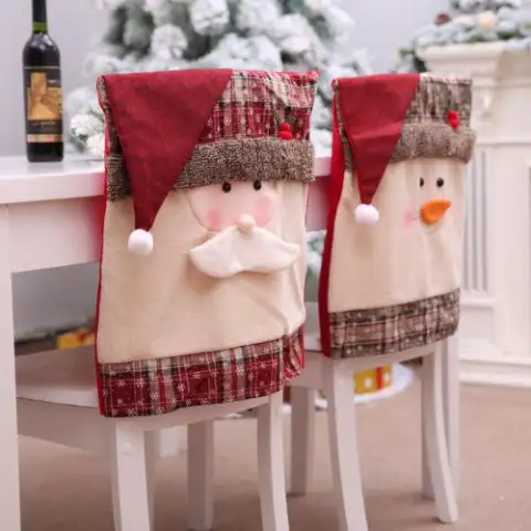 High Quality Christmas Chairs Set Goods Table Decorated Hat