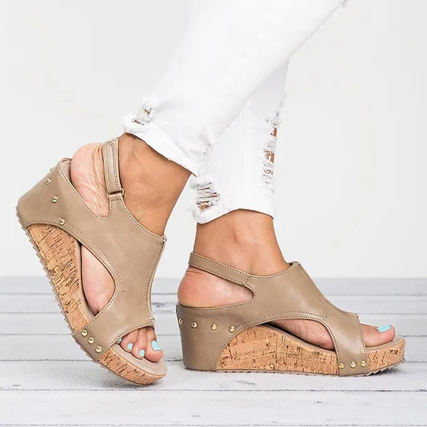 Open Toe Wedge Sandals White - Shop at LoveMi