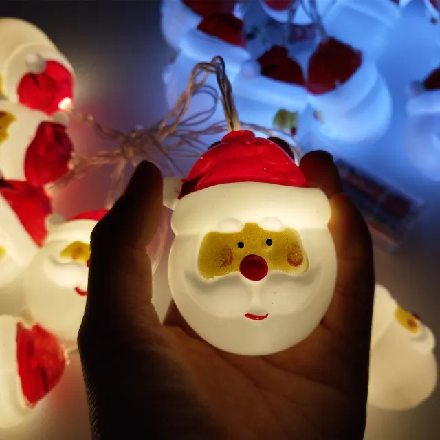 Santa Claus Snowman Strings Festival Garden Party Decoration Pendant Gift 10 Lights Santa Claus Color - Shop at LoveMi