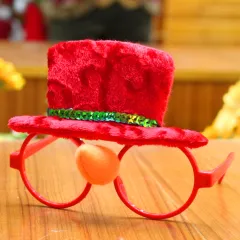Christmas glasses frame Christmas party supplies Christmas gifts Christmas decorations glasses Santa glasses - Snowman Hat - View 1