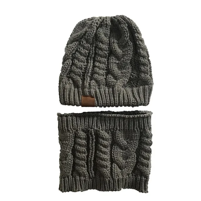 Autumn Winter Women's Hat Caps Knitted Warm ring Scarf Windproof Balaclava Multi Functional CC ponytail Hats Scarf Set For Women Dark Grey - Shop at LoveMi