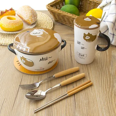 Handmade Cute Cat Ceramic Cups - Set 3