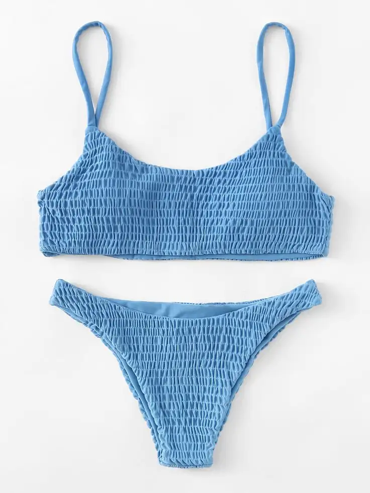 Swimsuit sexy pleated triangle bikini