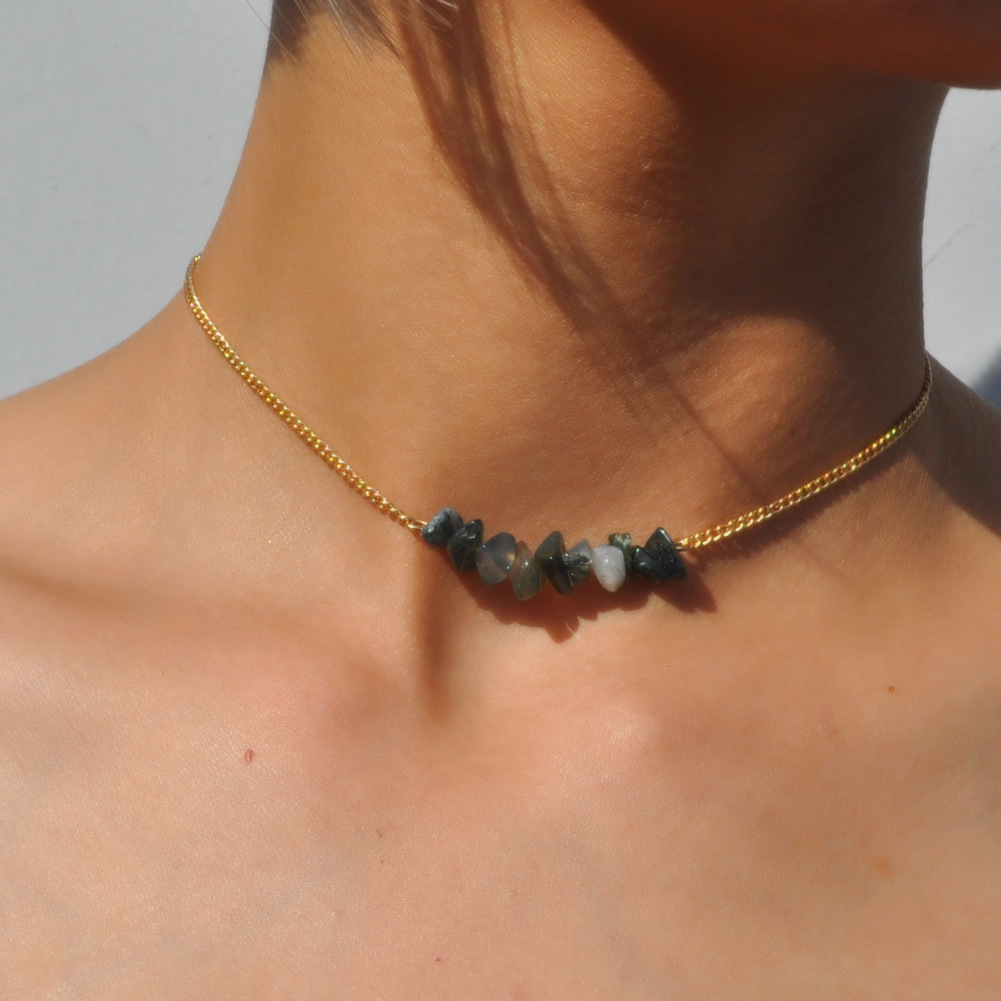 Natural gravel necklace