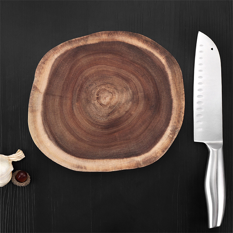 Title 2, Round double-sided log cutting board