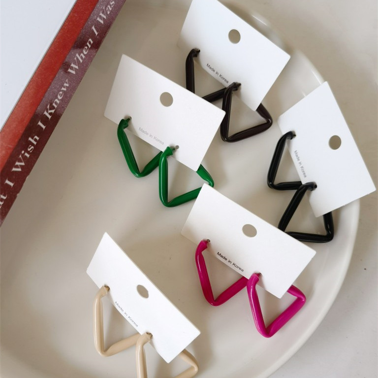 Fashion Niche Temperament Triangle All-match Solid Color Earrings