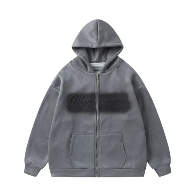 Suede Hooded Cardigan Coat Women Plus Velvet Gray - Shop at LoveMi