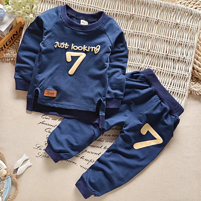 Baby Cotton Long-sleeved Trousers Two-piece Suit