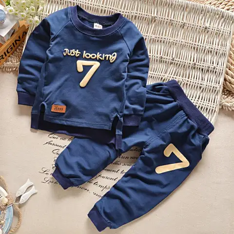Baby Cotton Long-sleeved Trousers Two-piece Suit