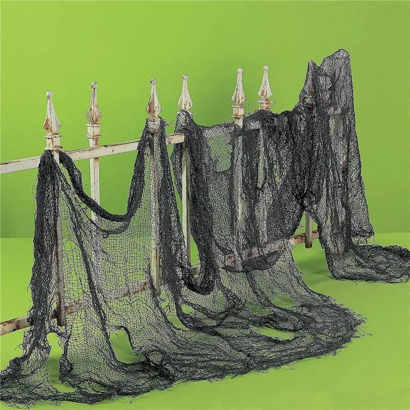 Halloween Decoration gauze Sheer Gauze Element Yarn Roll Bla - Black