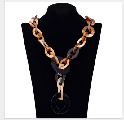 Trendy Acrylic Gem Long Necklace