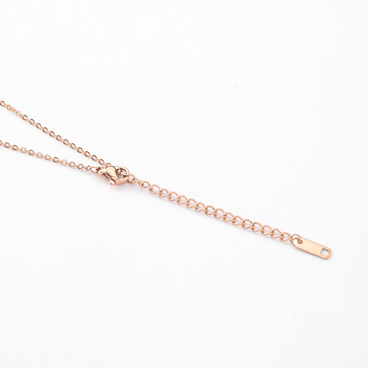 Zircon ring necklace wild cross five-pointed star titanium steel clavicle chain