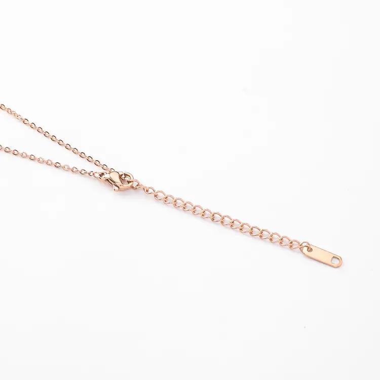 Zircon ring necklace wild cross five-pointed star titanium steel clavicle chain