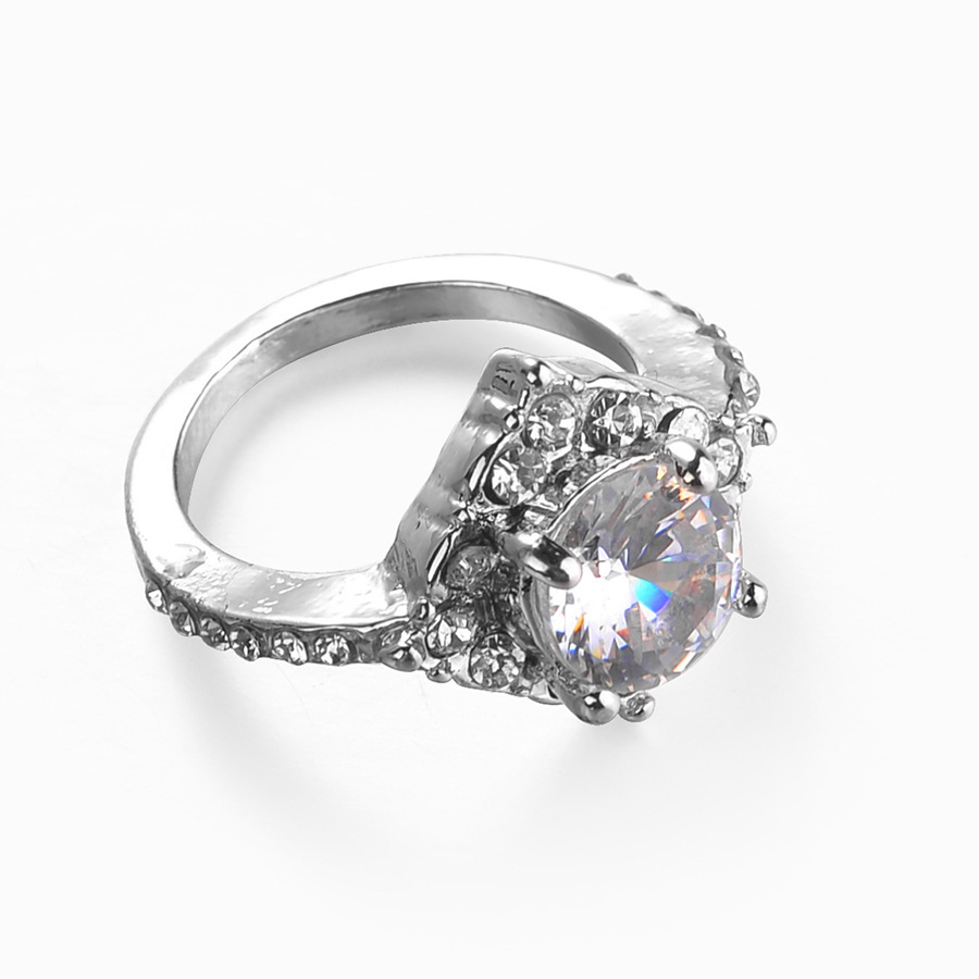 Popular zircon rhinestone crystal ring