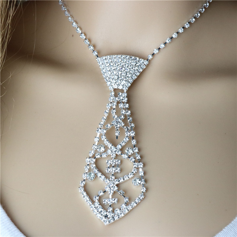 Fashion Tie Necklace Rhinestone Claw Chain Tie Tie Necklace
