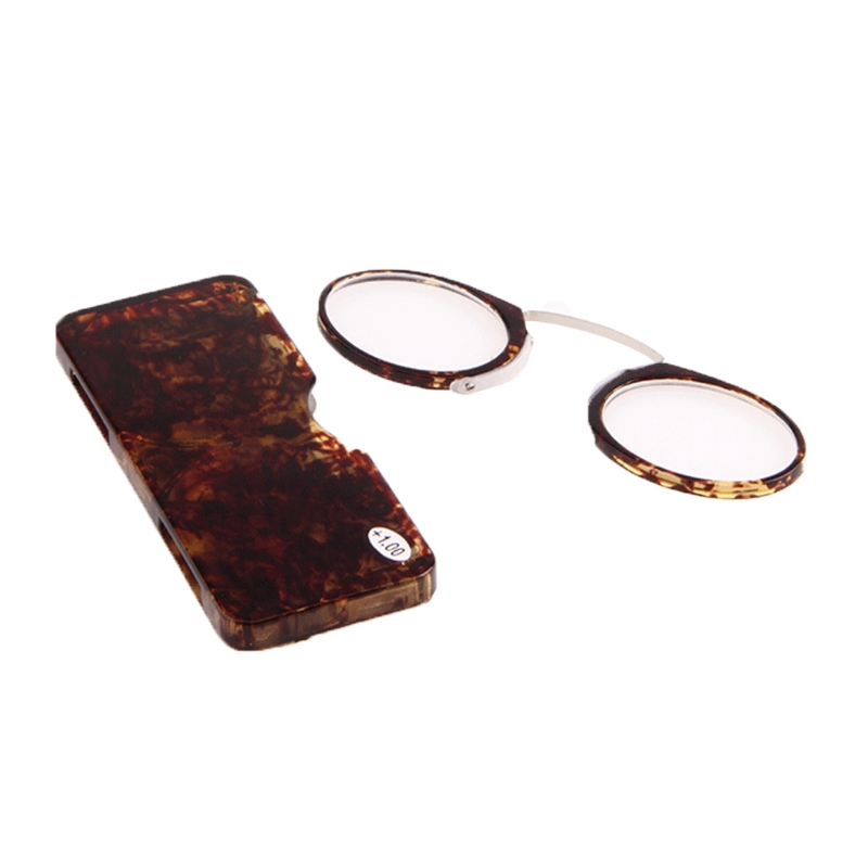 Portable Wallet Reader Clipped To Mini Reading Glasses With Protective Case - Image 2
