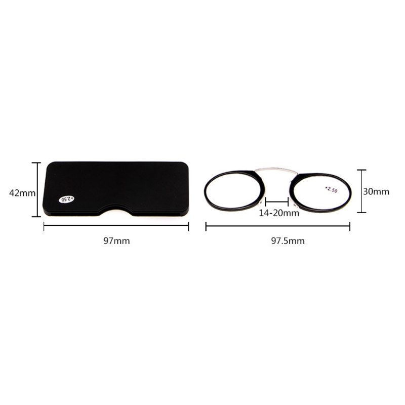 Portable Wallet Reader Clipped To Mini Reading Glasses With Protective Case - Image 4