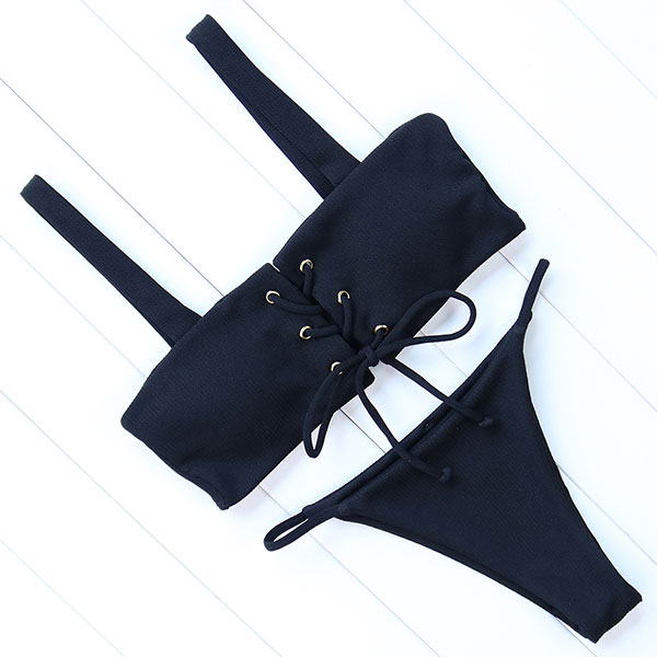 Solid color  back women’s swimwear