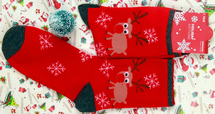 Old man elk snowman cotton women's socks - Whole Deer